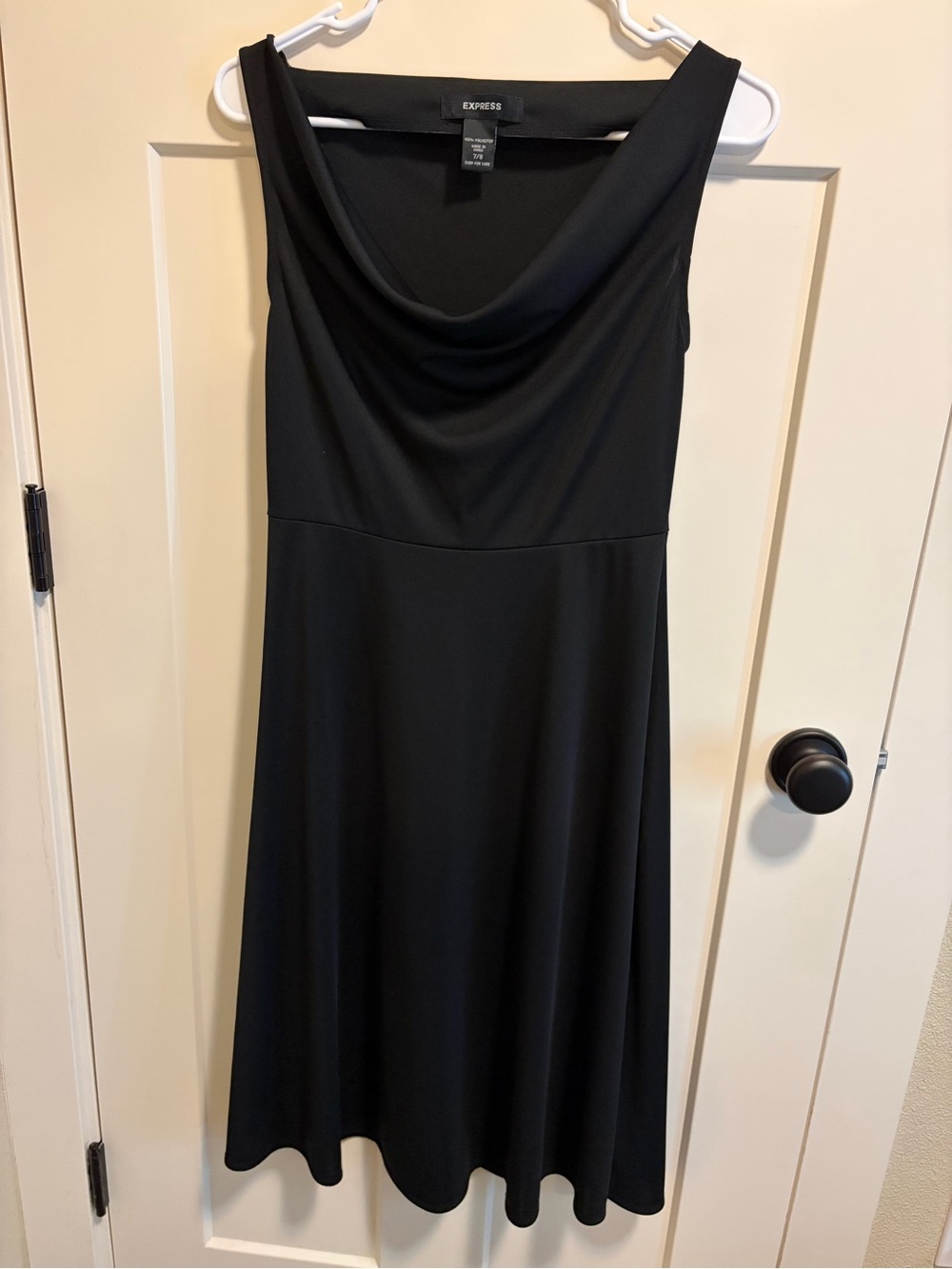 Express Black Cowl Neck Midi Dress
